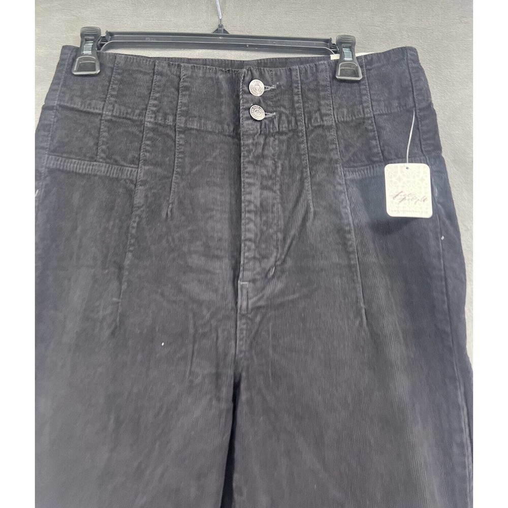 Free People Jayde Black High Rise Corduroy Flare Pants - Picture 5 of 12